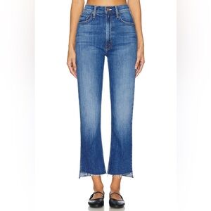 MOTHER High Waisted Rider Ankle Step Fray